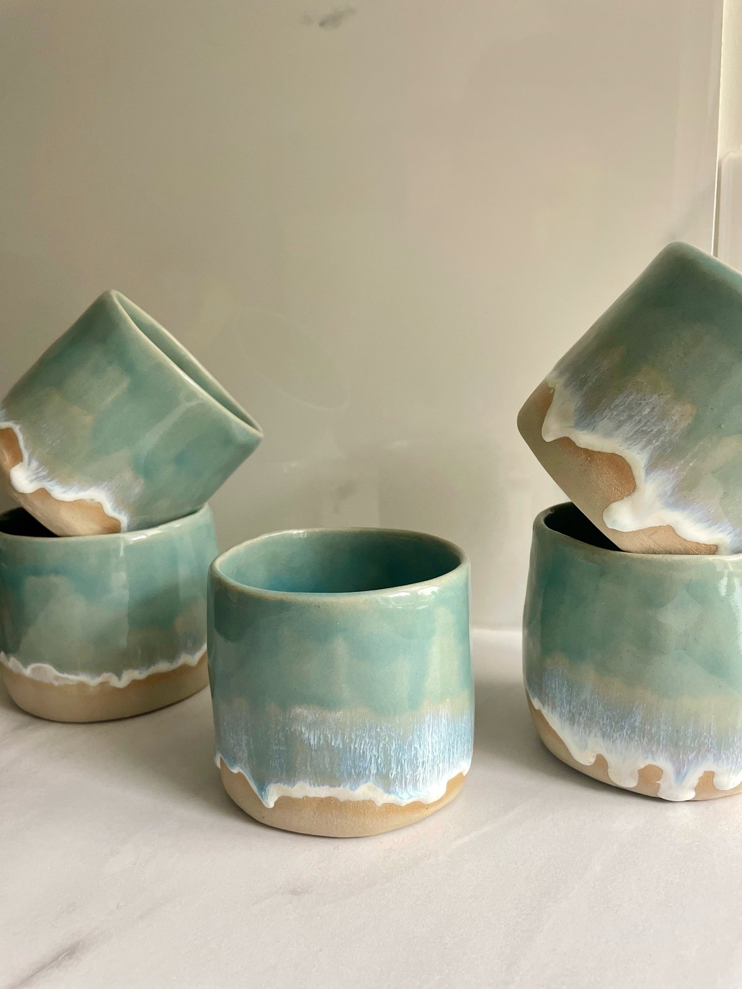 Tasse écume bleue