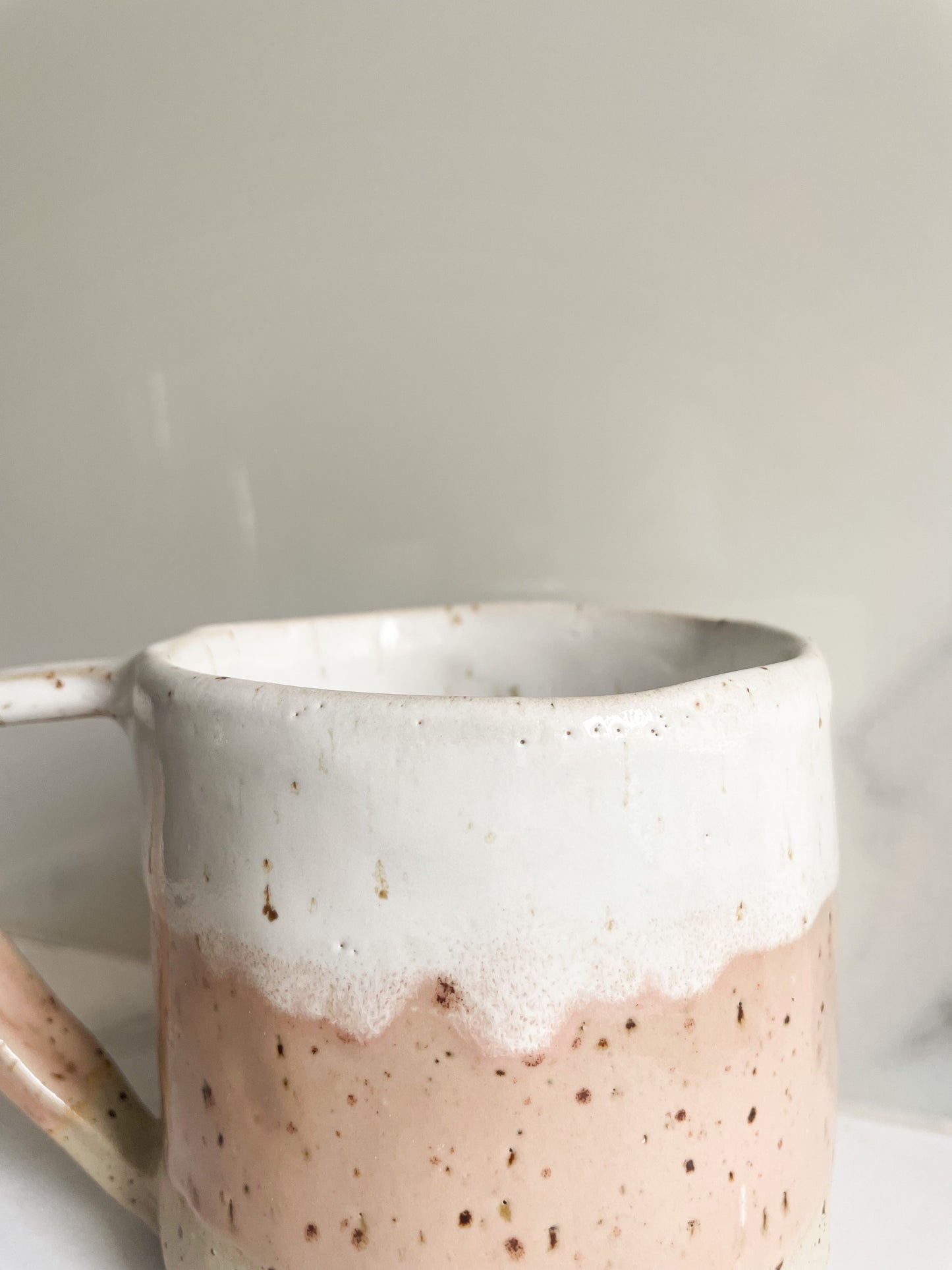 Giant mug rose et blanc